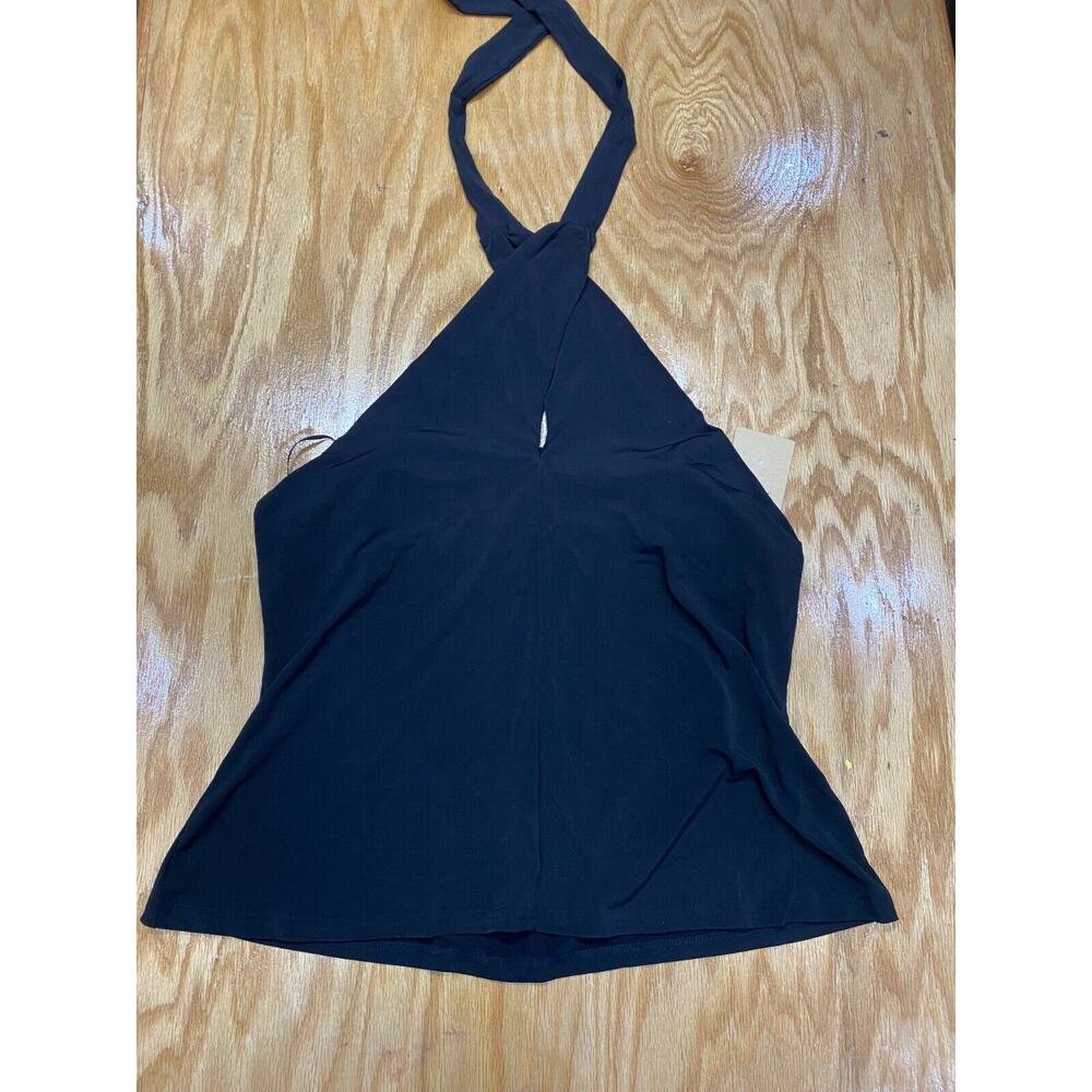 Halogen Blouse Top Womens XS Blue Sleeveless Halter Neck Sleeveless Hipster B61